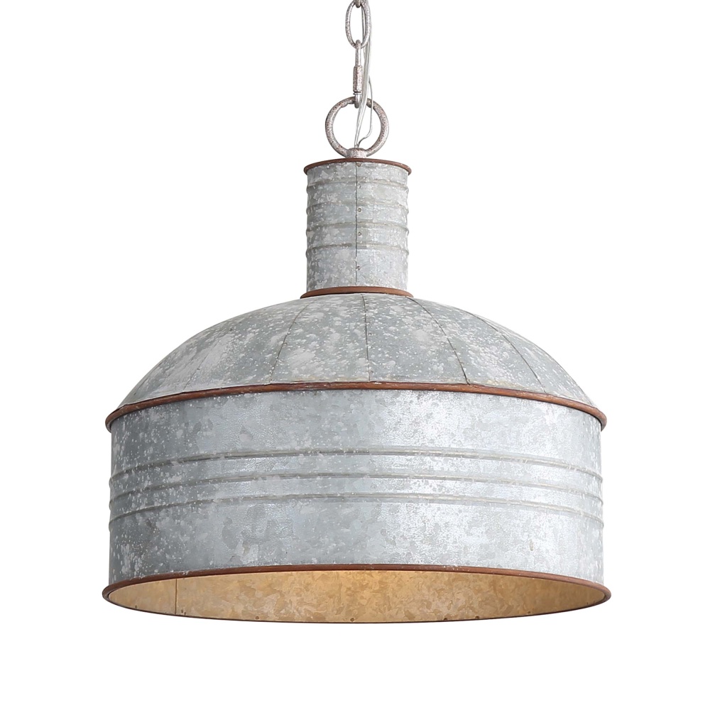 Wry Lighting Tinsmith 1-light Pendant in Aged Galvanized Steel